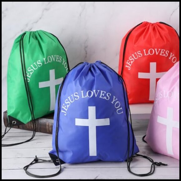 Drawstring Backpack Gym Bag Religious Gift Polyester Daypack Water Resistant main image 6
